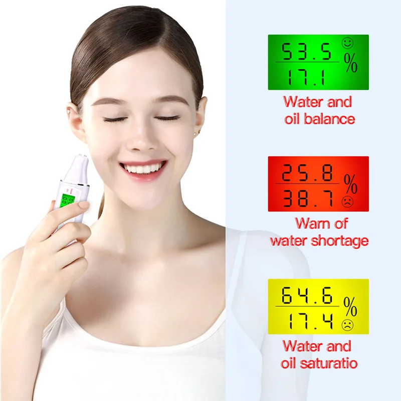 ЖК-дисплей цифровой быстроточный Анализатор содержания масла в коже измеритель