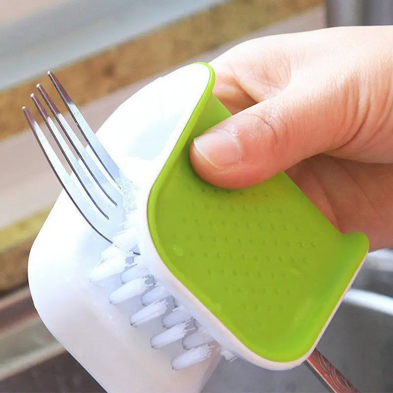 

Creative Tableware Knife and Fork Cleaning Brush U-shaped Anti-skid Knife Cleaning Brush Protective Hand Double-sided Brush Tool