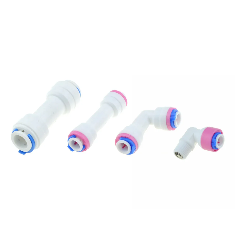 

RO Water Elbow Straight Check Valve Quick Coupling Fitting 1/4" OD Hose 1/8" Male Reverse Osmosis System Plastic Pipe Connector