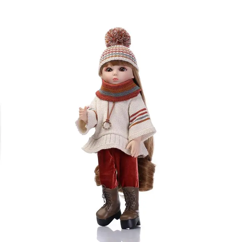 Кукла BJD 45 см красивые игрушки для девочек с вязаным крючком свитером виниловая