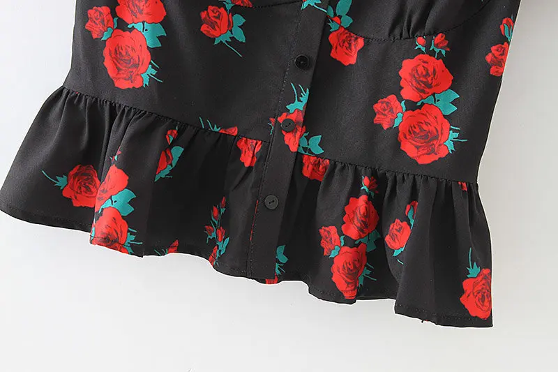 Женская плиссированная Блузка с оборками повседневная эластичная черная блузка