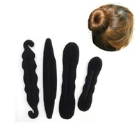 4pcsset magic foam sponge clip bun curler braider hairstyle twist maker tool dount twist hair accessories styling fashion