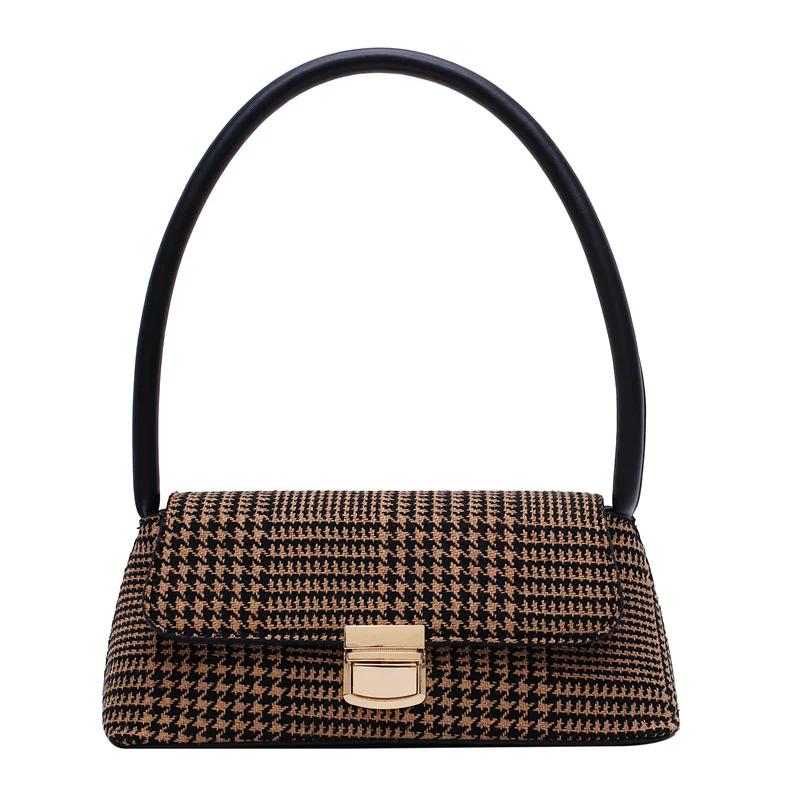 Новинка Ретро стиль в клетку и полоску Сумка через плечо подмышечной области для