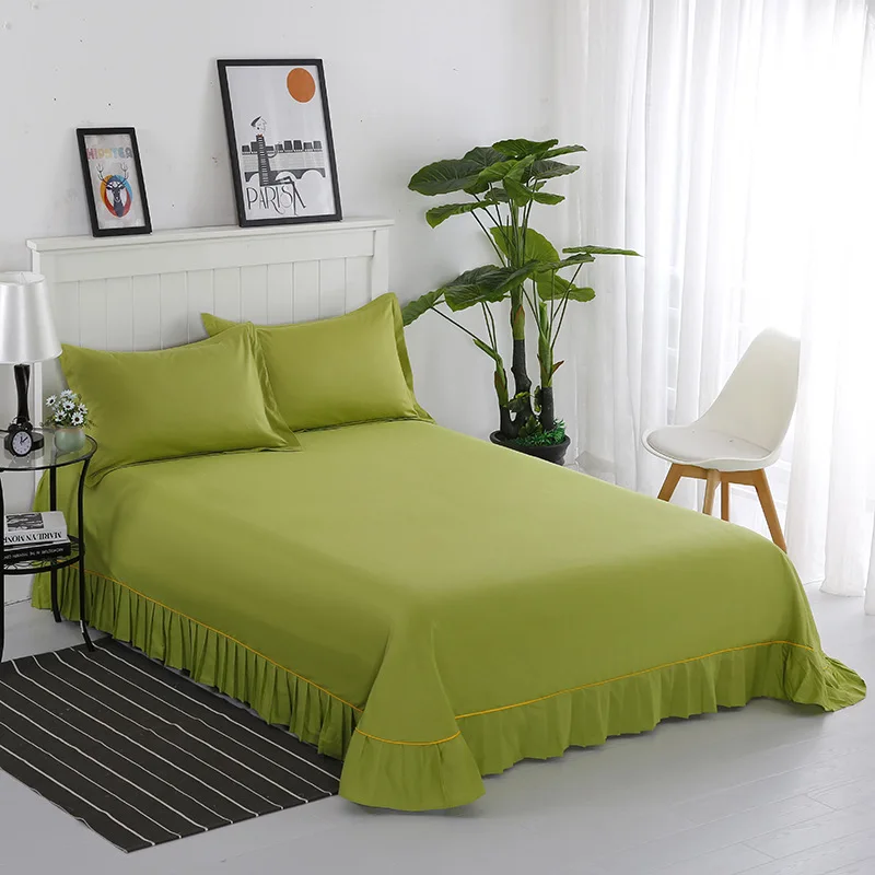 Новинка супер мягкие хлопковые однотонные кружевные простыни простое толстое