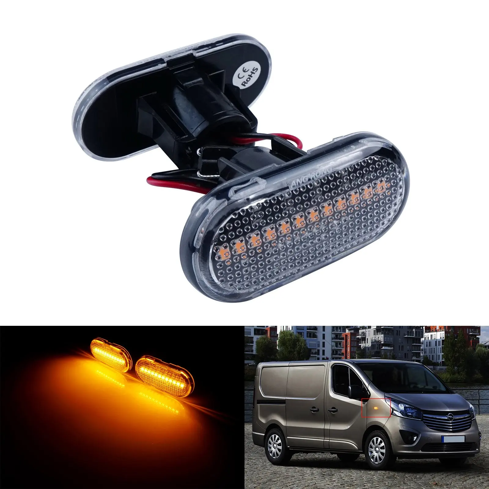 ANGRONG светодиодный фонарь с прозрачными линзами для Nissan Primastar Dacia Dokker