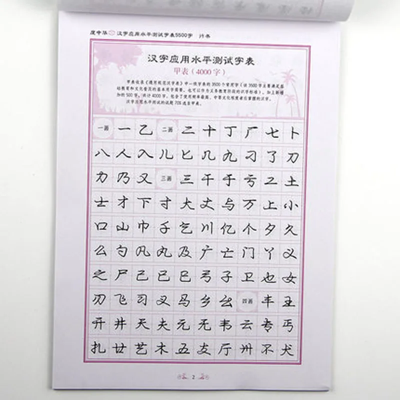 

Pang Zhong Long 5500 Commonly Used Chinese character application level test running script Xing Shu Copybook