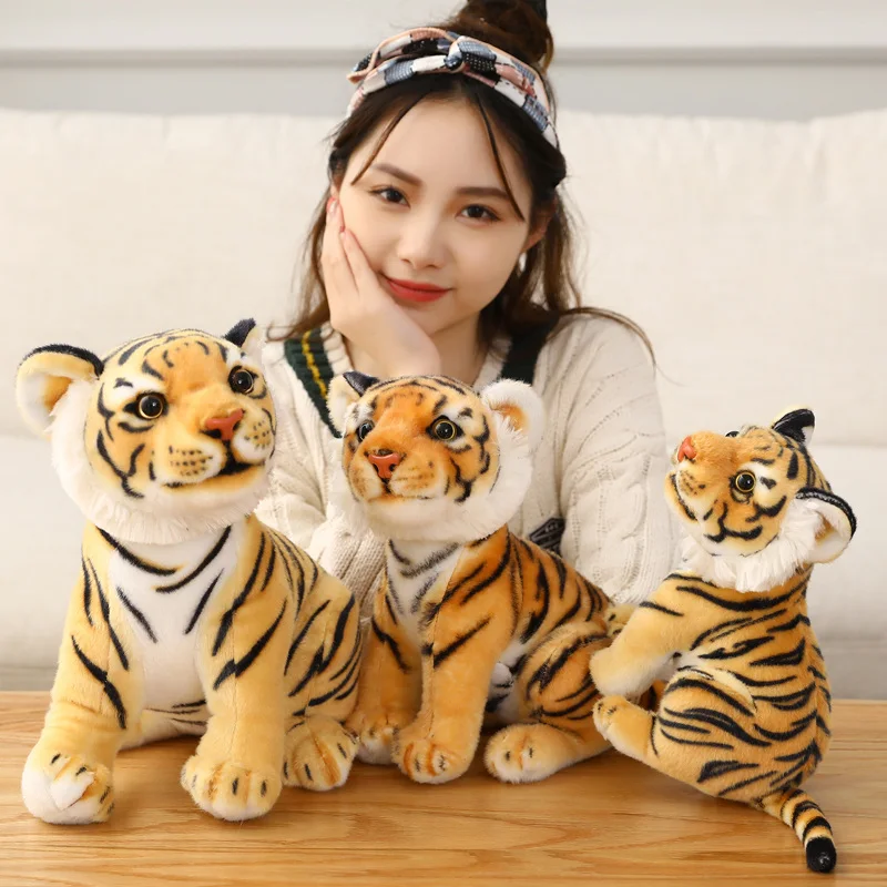 

1pc 23/27/33cm Sitting Tiger Plush Toys for Children Kids Cute Stuffed Animal Doll Baby Creative Gift Home Decor Christmas Gift