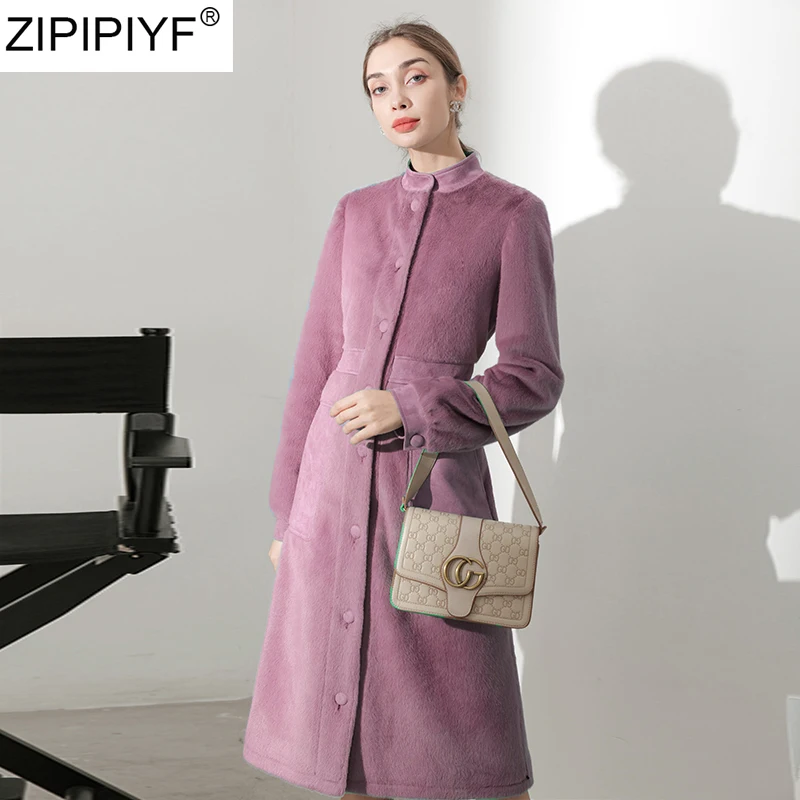 Зимнее женское пальто из искусственного меха 2019 теплое толстое меховое