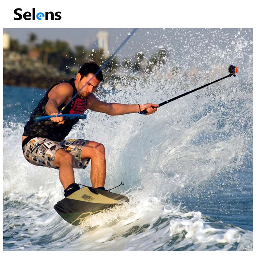 селфи палка на блютузе монопод для андроид с кнопкой самсунга 49 см GoPro Selfie