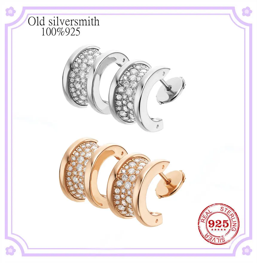 

Classic Luxury Only Zircon Jewelry BV Original Fashion Women Earrings With Rose Gold Earrings Valentine's Day Gift