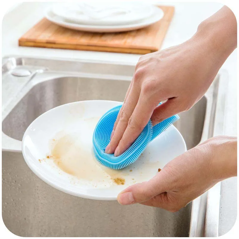 

Magic Silicone Dish Brush Kitchen Cleaning Brush For Dish Bowl Pan Pot Cover Washing Brush Household Scoring Pad