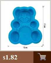 Сахарные 1 чехол из поликарбоната и силикона с рисунком медведя Форма Fondant(сахарная) Пан пресс-формы "сделай сам" поднос для печенья DIY Резак для желе 3D шоколад штанцевый нож Кухня для выпечки