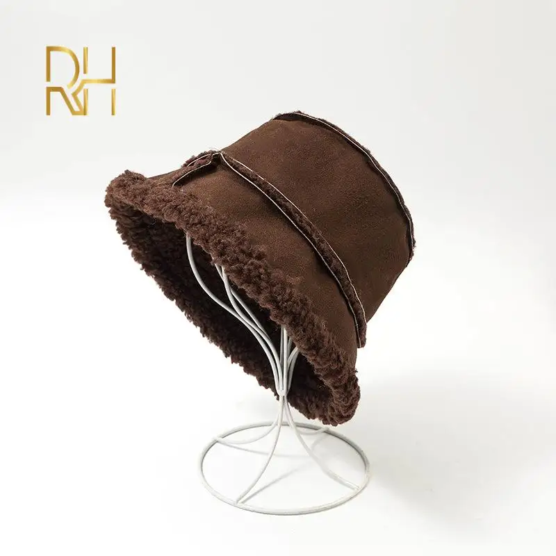 Весенняя плюшевая шерстяная шляпа из овечьей шерсти Женская бархатная