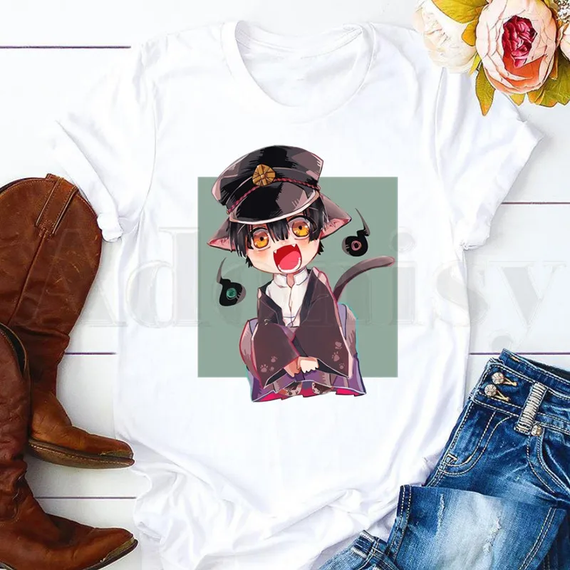 

Hanako-Kun Jibaku Shounen Nene Yashiro Женские топы с принтом аниме с коротким рукавом футболки Harajuku винтажные футболки Прямая поставка