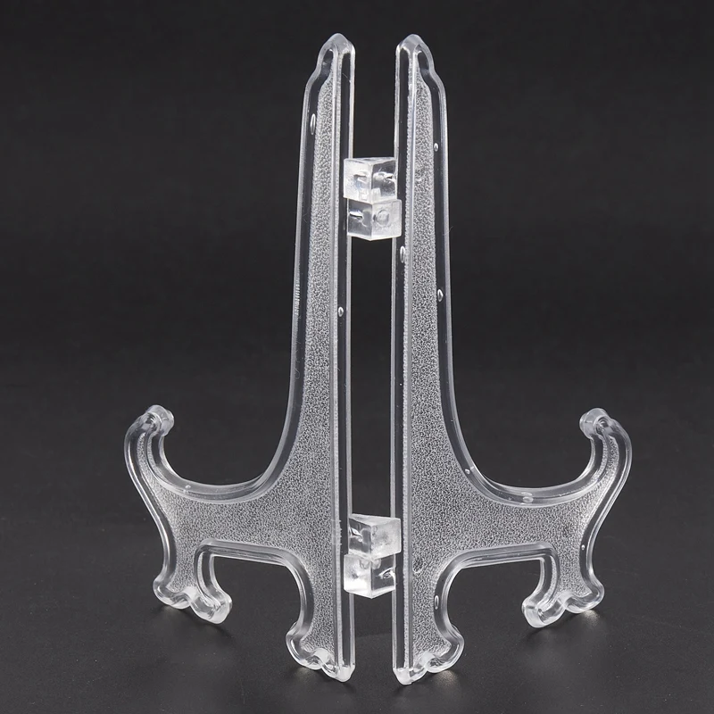 12Pcs/Set Clear Plastic Easels Plate Holders Display Dish Rack Picture Frame Photo Book Pedestal Holder Stand Stander | Дом и сад