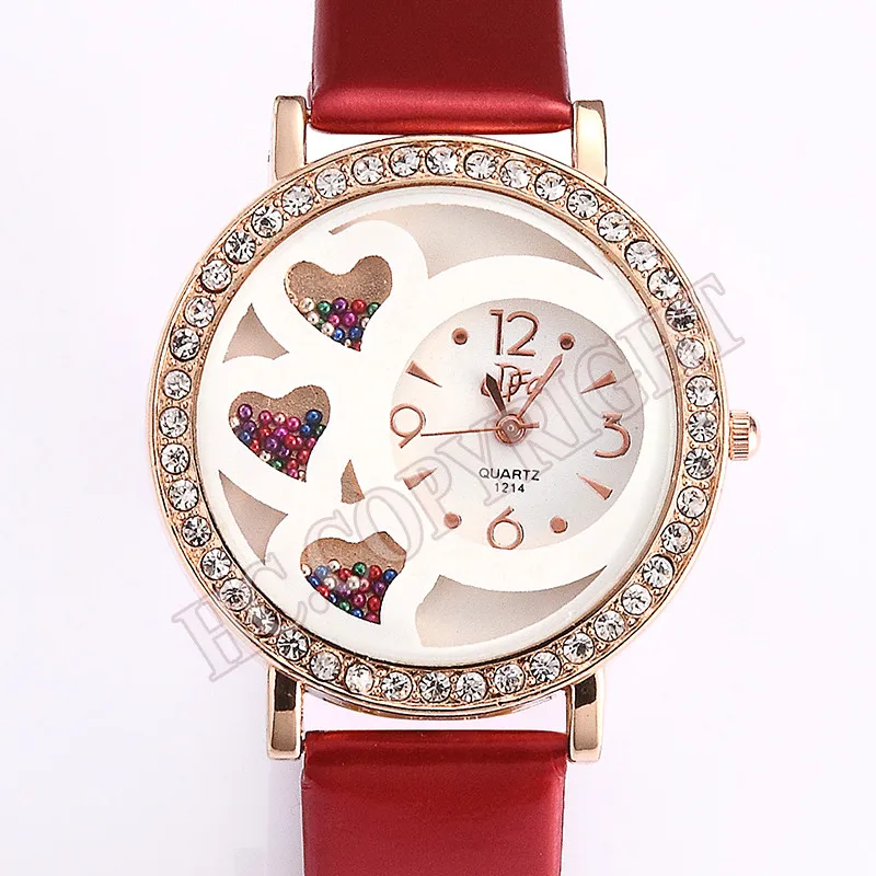

Fashion Leather Strap Rose Gold Women Watch Casual Love Heart Quartz Wrist Watch Women Dress Ladies Luxury Watches
