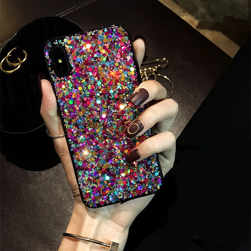 Цветной чехол с блестками для телефона Huawei P30 Pro P40 P20 Lite huawei Honor 9A Y6 Y7 Y9 2019 20