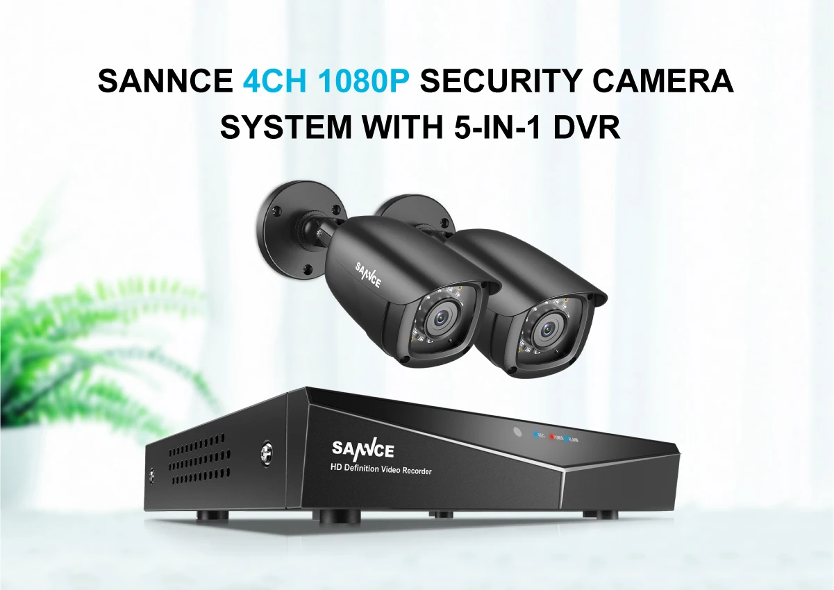 SANNCE HD 4CH CCTV система 1080N HDMI DVR 2 шт 1080P CCTV ИК наружная камера видеонаблюдения камеры безопасности 4ch DVR комплект