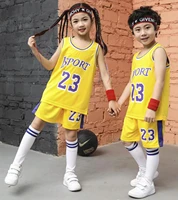 kids basketball jersey suit uniform shirts shorts boy girl sports training jerseys soccer kit set child football jersey