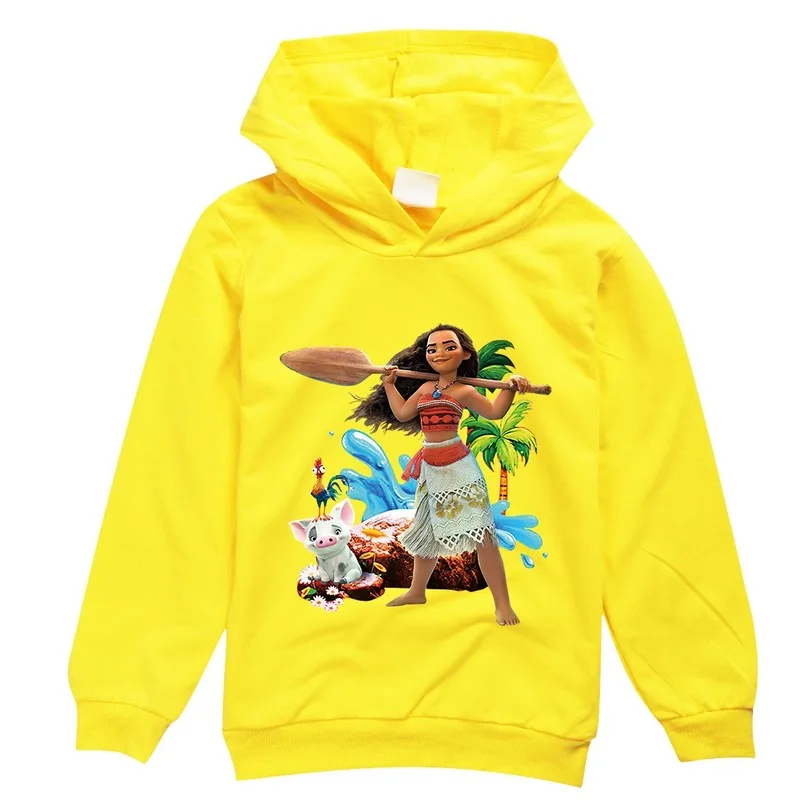 Лидер продаж толстовки с рисунком Моаны для девочек хлопковая Детская толстовка