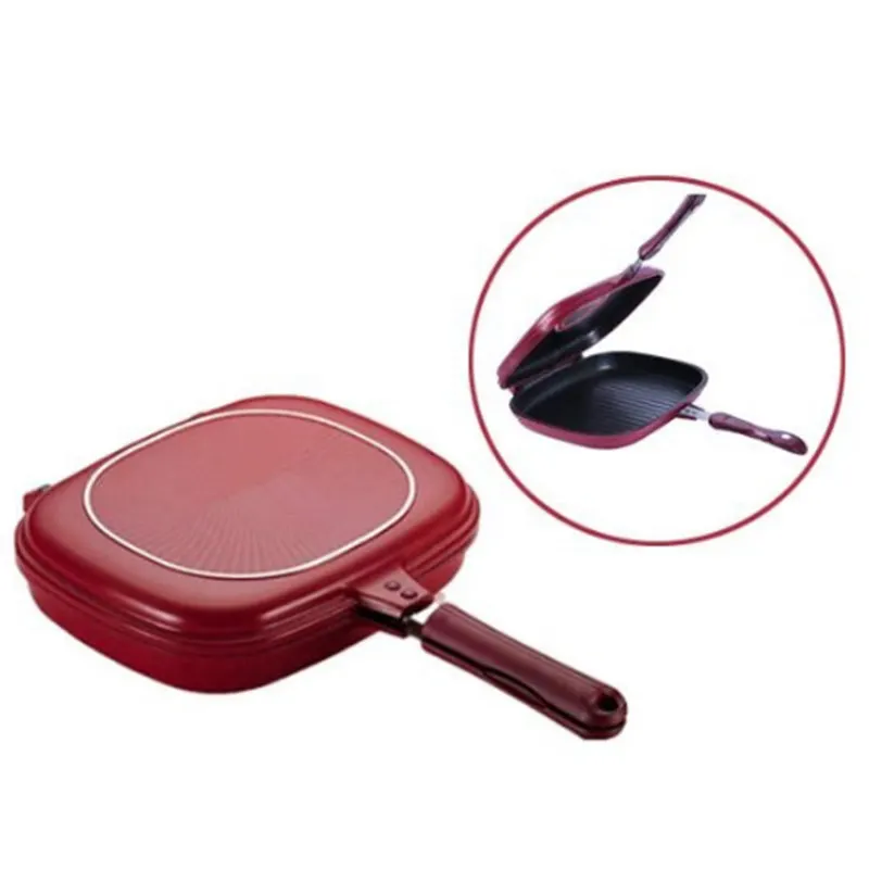 Двухсторонняя сковорода антипригарный противень портативный для домашней кухни