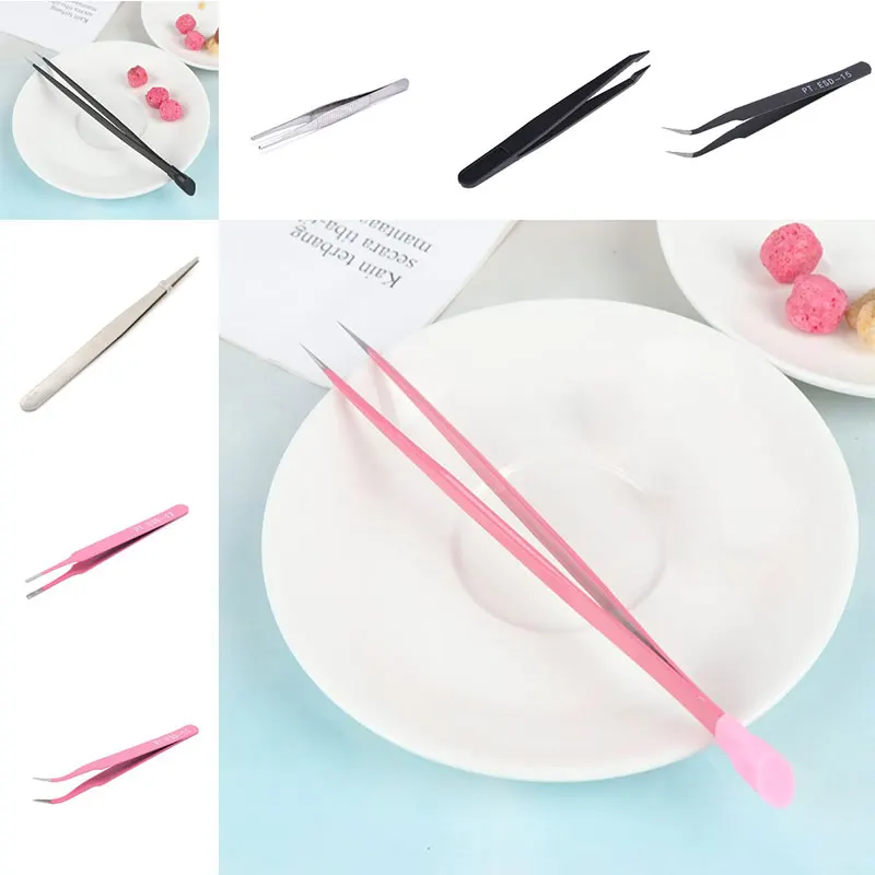 

1Pc Nail Tweezers With Silicone Pressing Head Metal Nails Tools