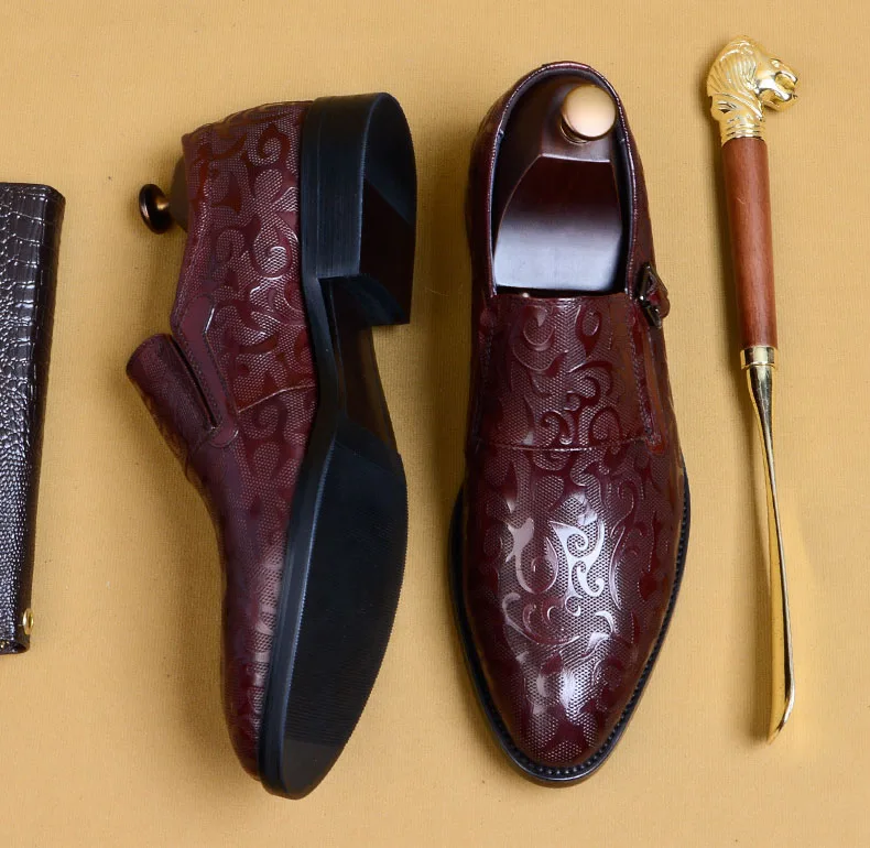 

QYFCIOUFU Brand Fashion Oxford Shoes For Men Pattern Painting Male Genuine Leather Shoe Formal Wedding Office Men's dress shoes