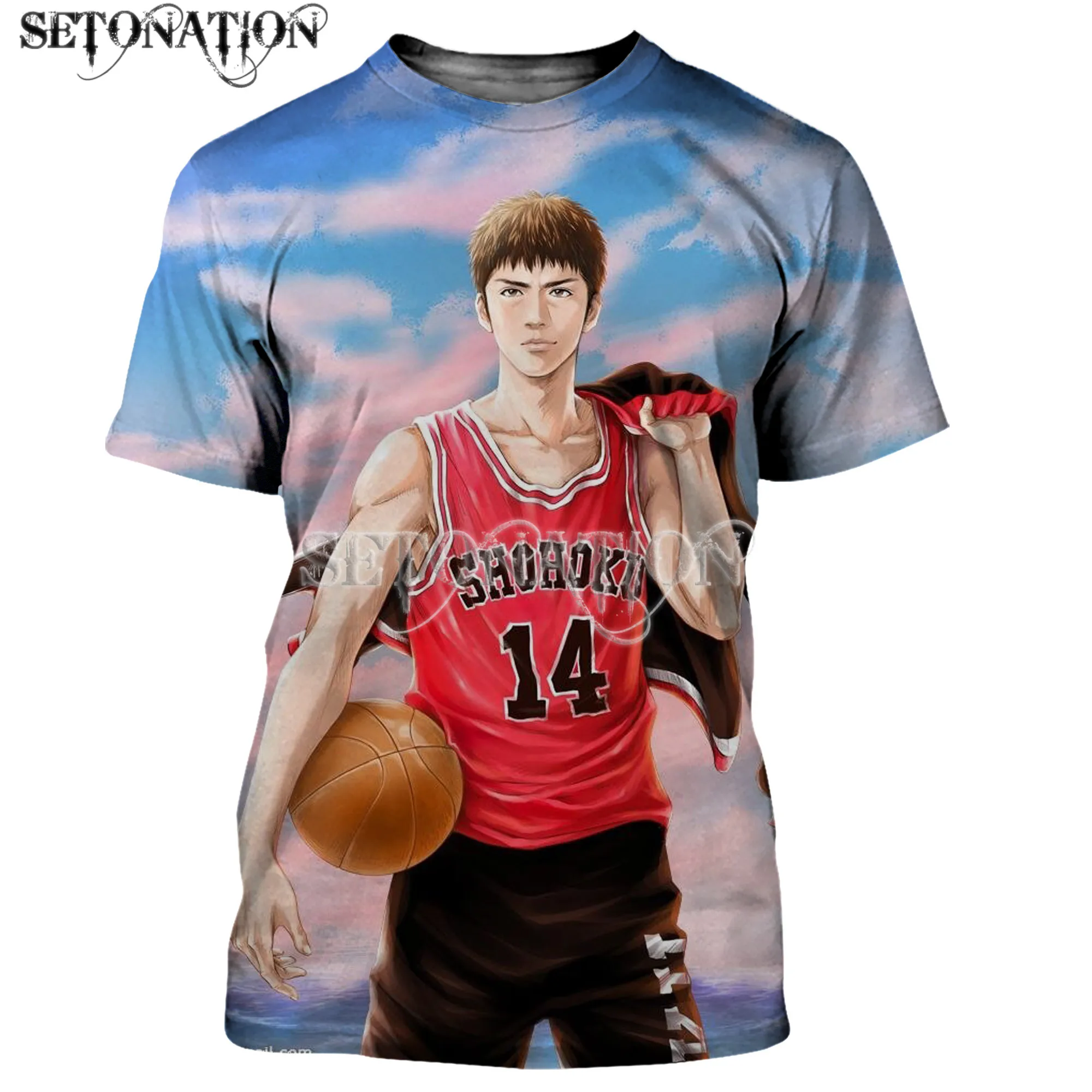 

Новые модные крутые футболки Slamdunk с 3D принтом для мужчин и женщин, Повседневная футболка в стиле Харадзюку, уличные Топы
