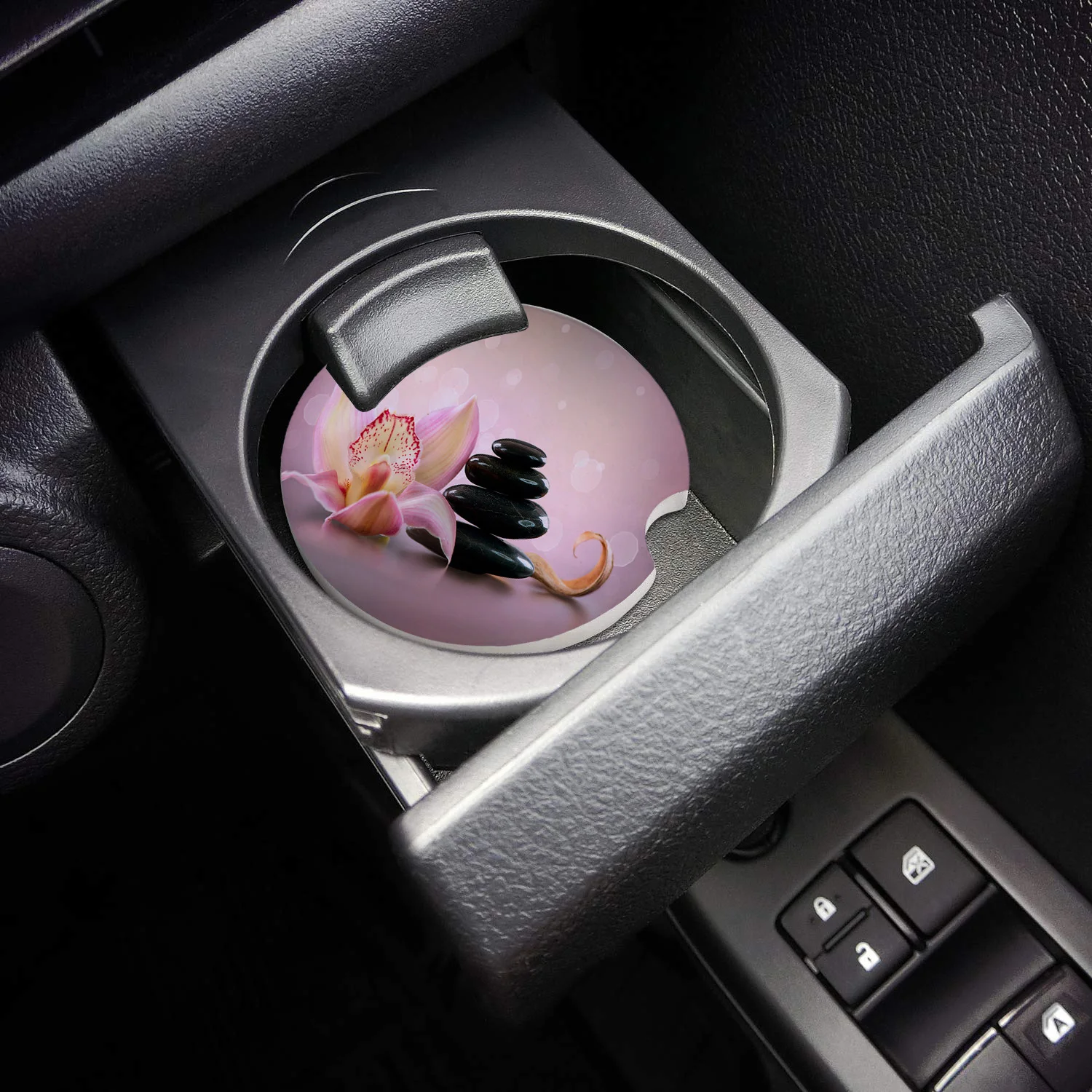 Спа камни цветок маленькие круглые керамические автомобильные подставки набор