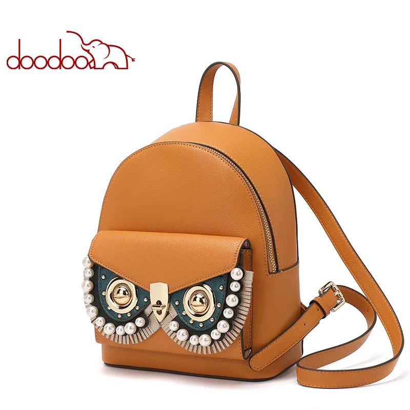 

DOODOO Women Bag 2020 New Wave Mask Backpack Famale Fashion Selling Cute Owl Decorative Small Backpack