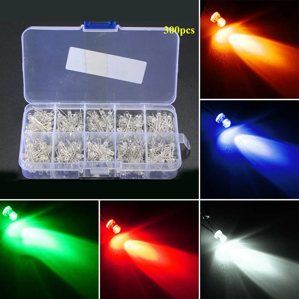 

Replaces LED Diodes Pack Blue Red Yellow Green 300pcs Round Light Emitting Assorted 120 Replacement