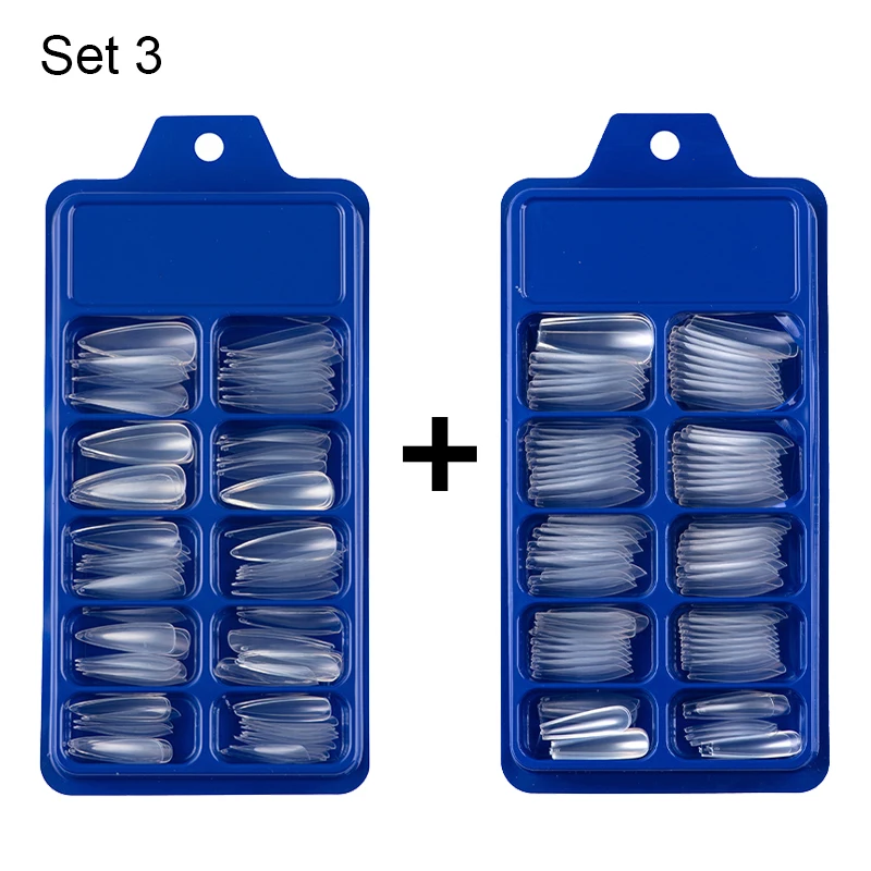 Wholesale 200pcs/box Press on False Nails Long Coffin Clear Stiletto Tips Full Cover DIY Acrylic Fake 10 Sizes | Красота и здоровье