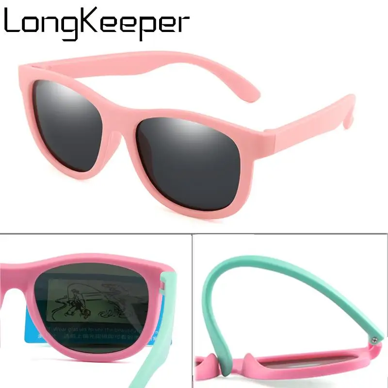 

LongKeeper Kids Polarized Sunglasses 2020 TR90 Silicone Sun Glasses For Boys Girls Children Flexible Safety Eyewear UV400 Oculos