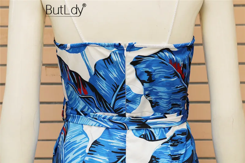 

Sexy V-neck Strap Romper Women Jumpsuit Split Print Bohemian Long Playsuit Backless Loose Bodysuit Overall Summer Jumpsuits 2020