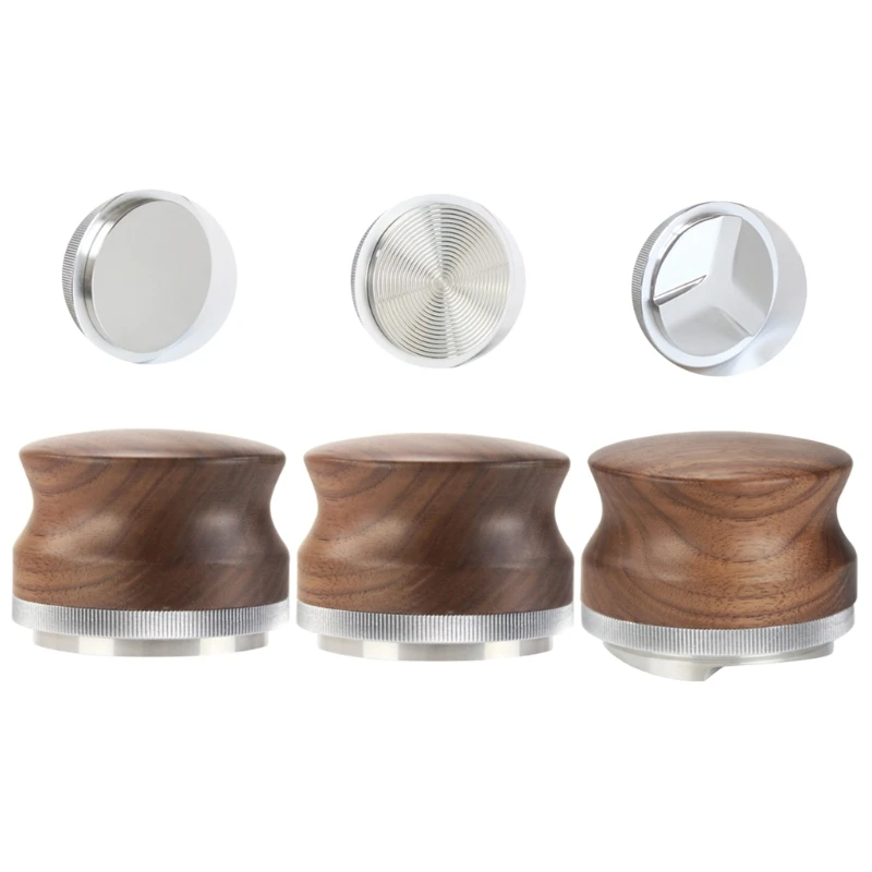 

Темпер для кофе из нержавеющей стали, 58 мм, ореховая древесина, молоток для кофейного порошка, дистрибьютор