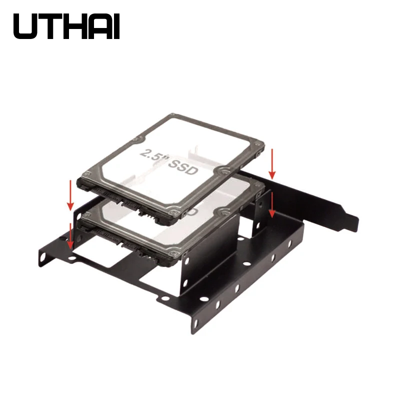 UTHAI G24 PCIe/PCI слот 2," 3,5 дюймов HDD/SSD Монтажный кронштейн-2,5" HDD для PCI слот задняя панель жесткий диск SSD адаптеры