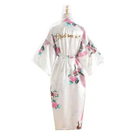 Шелковый халат для подружки невесты матери женское атласное свадебное кимоно