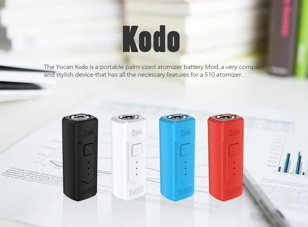 Yocan Kodo Box Mod 400 мАч с регулируемыми тремя уровнями напряжения 510 Распылитель на резьбе батарея mod Kodo батарея