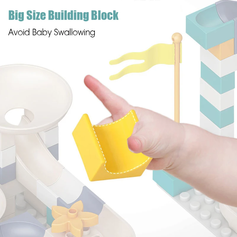 

Big Size Blocks Marble Race Run Maze Ball Compatible Duploed Building Blocks Funnel Slide Toys For Children Kid Gifts