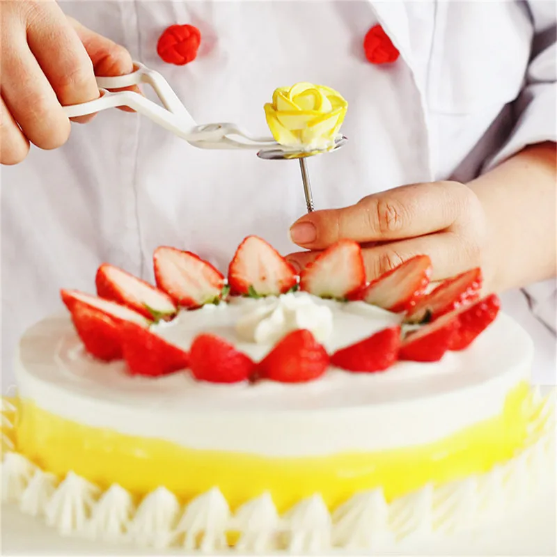 TTLIFE 2Pcs Piping Flower Scissors Nail Safety Rose Decor Lifter Fondant Cake Decorating Tray Cream Transfer Baking Pastry Tools|Украшения