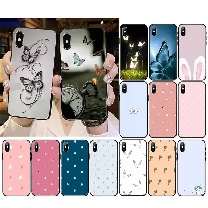 

Cute cartoon pink bunny Phone Cases for iphone 11 12 Huawei p smart mate 20 30 40 lite pro max plus soft silicone cover