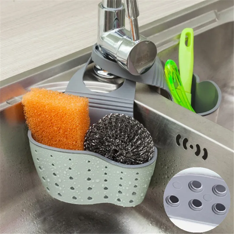 Полка для раковины стеллаж мыла губки гаджет силиконовая корзина хранения сумка