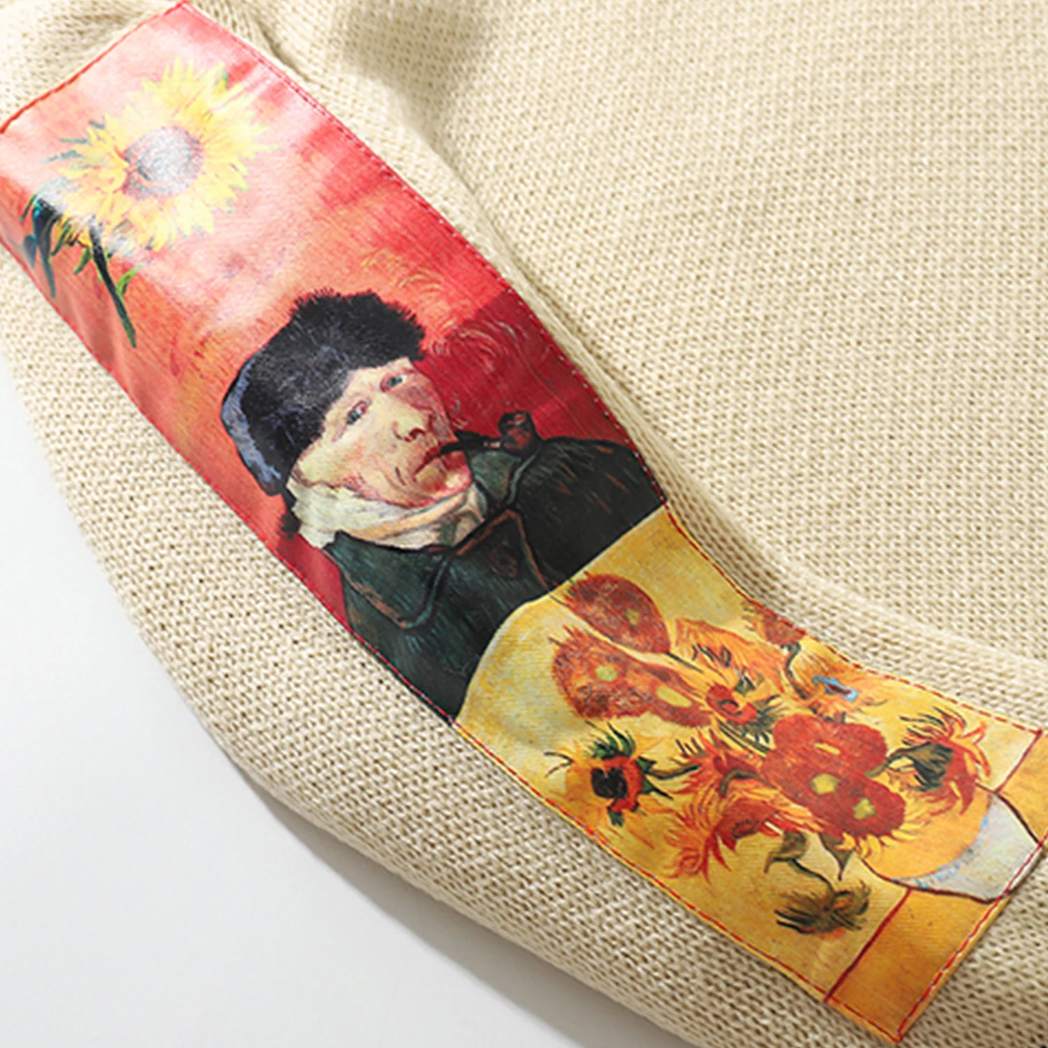 

LACIBLE Hip Hop Sweater Pullover Men Van Gogh Painting Embroidery Knitted Sweater Harajuku Streetwear Tops Casual Pullover