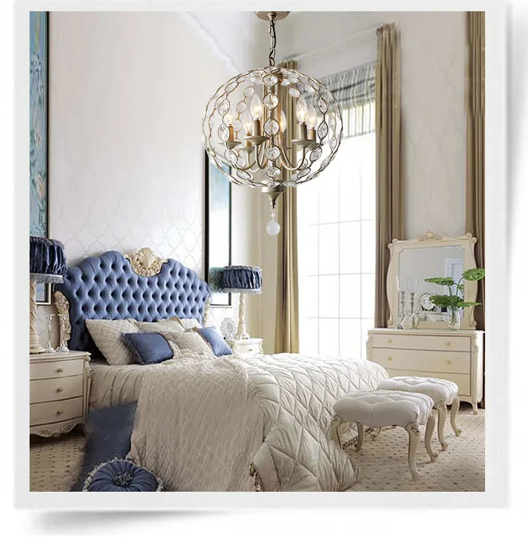 Американская Люстра для ресторана кованая железная простая сферическая лампа в