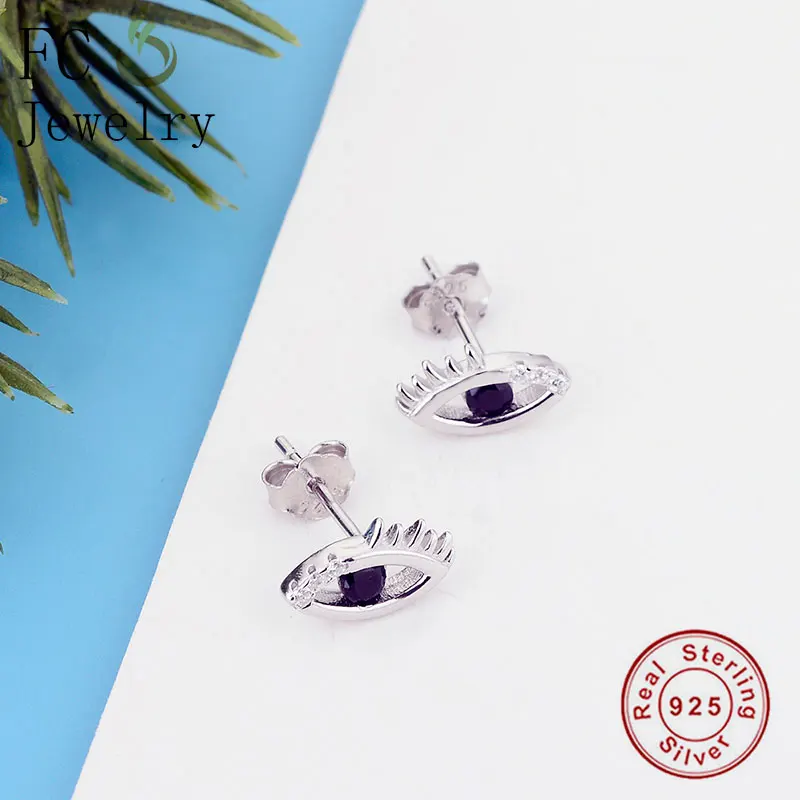 Женские серьги-гвоздики с фианитами серебро 100% пробы | Украшения и аксессуары