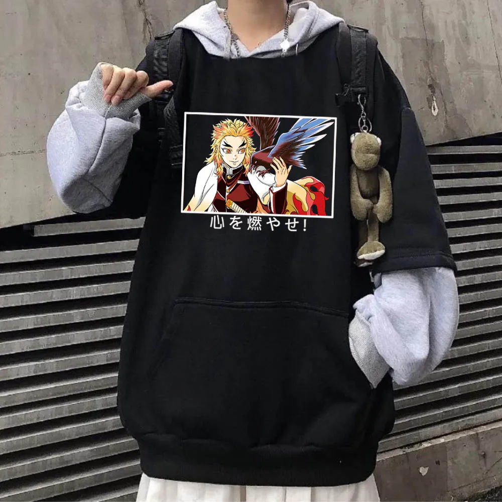 

Oversize Anime Hoodie Demon Slayer Pullovers Tops Long Sleeves Unisex