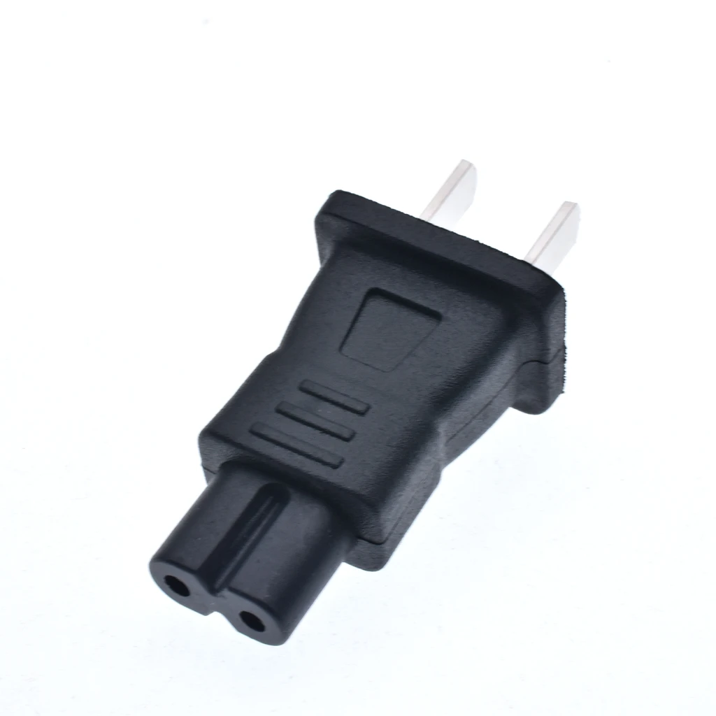 US NEMA 1-15P To IEC 60320 C7 Receptacle Power Plug Adapter American 2 Prong Converter 10A 125V
