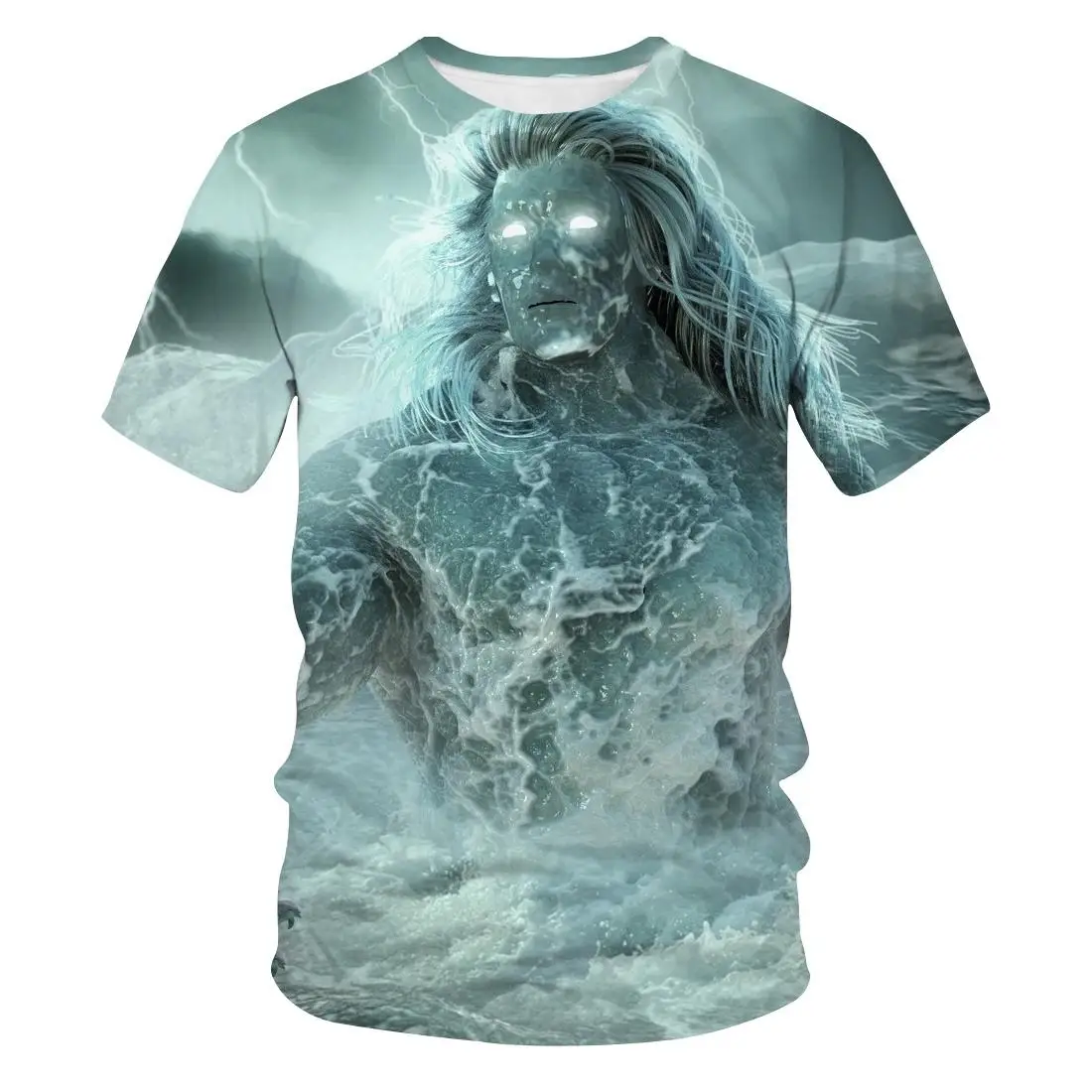 2020 забавная Мужская футболка с 3d принтом аниме мультфильм Poseidon косплей летняя