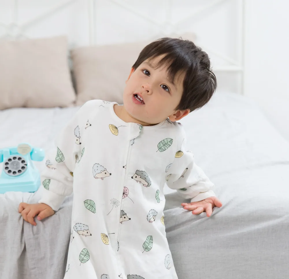 

spring autumn baby Sleeping Bag kids romper Muslin Bamboo Cotton toddle Sleep Sack Cute Cartoon Sleep Bag children Kick Quilt