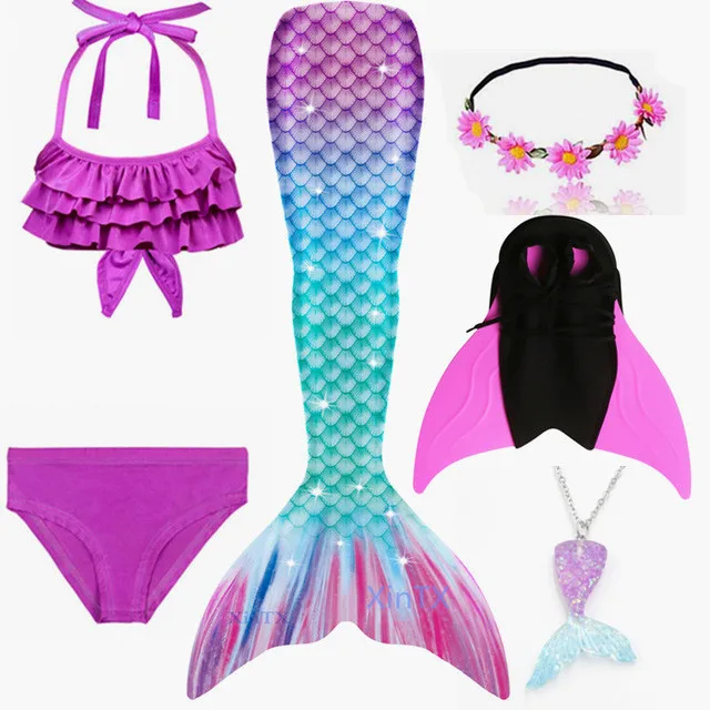 Новинка 2020 Радужный Розовый Купальник бикини с хвостом русалки и моноластом